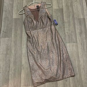 Nightway size 8 sparkle sheer neckline party holidays new years dress nwt